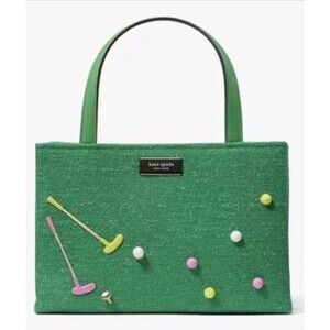 Kate Spade NY Sam Icon Astroturf Golf Fabric Small Tote Bag turf purse NWT Last1